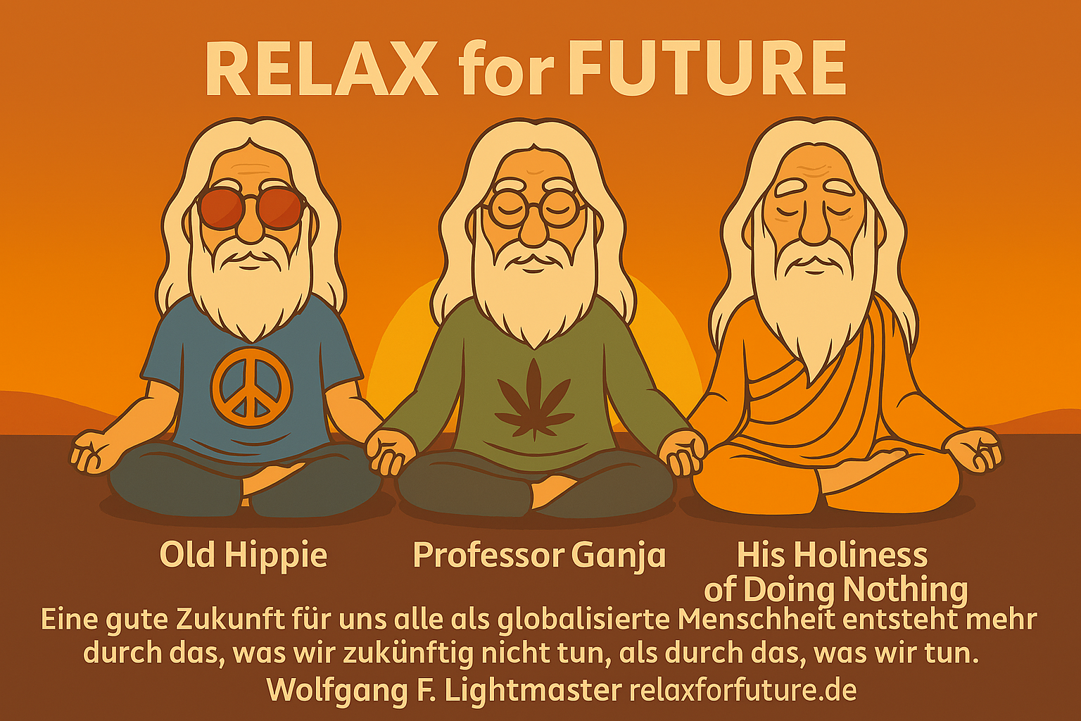 Old Hippie - Professor Ganja - His Holiness of Doing Nothing - Relax for Future - professorganja.relaxforfuture.de - copyright Lightmaster Copilot GBT-5